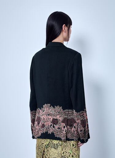 LN-CC® - Dries Van Noten: Embroidered Double-Breasted Blazer - Black Dries Van Noten Embroidered Double-Breasted Blazer Black dvn0266019