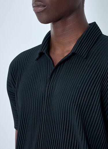 Homme Plissé Issey Miyake Pleated Short Sleeve Shirt Black hmp0164009