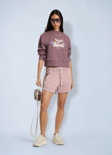 Palm Angels Life's A Beach Cropped Sweatshirt Purple pma0266203