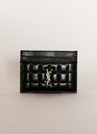 Saint Laurent Cassandre Matelassé Carré Cardholder Black sla0255117