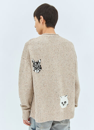 Acne Studios Cat Jacquard Sweater Beige acn0158007