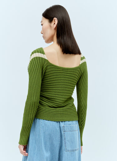 Dries Van Noten Twisted Knit Sweater Green dvn0256026