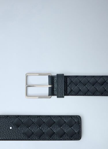 Bottega Veneta Woven Taurillon Leather Belt Black bov0165001