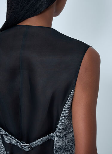 Max Mara Tailored Wool-And-Silk Waistcoat Grey max0262004