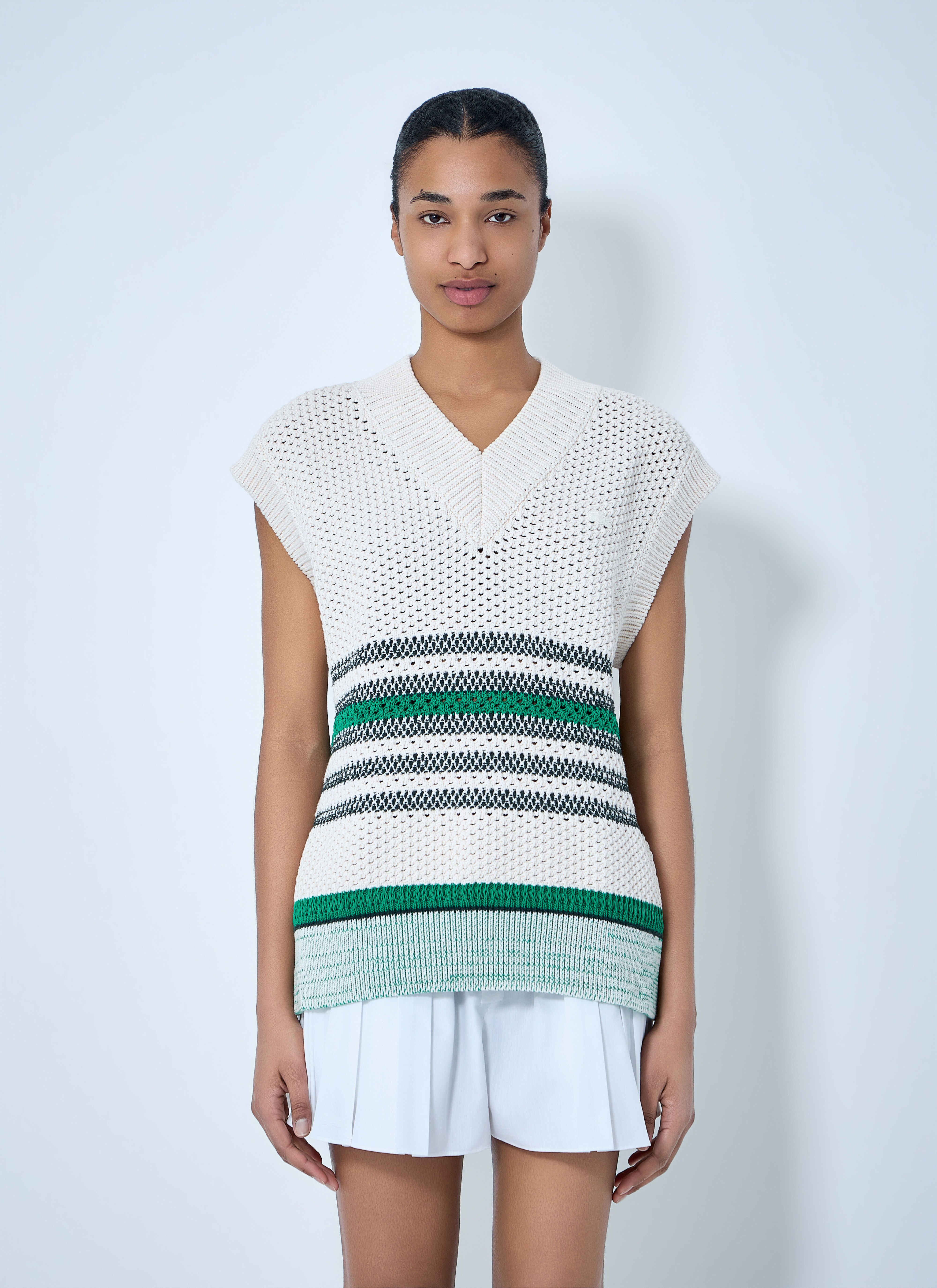 Lacoste Women's' Runway Knit Vest in White | LN-CC®