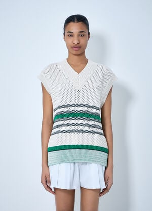 Lacoste Sleeveless Knit Vest White lac0364001