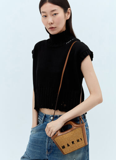 Marni Tropicalia Micro Tote Bag Brown mni0244013
