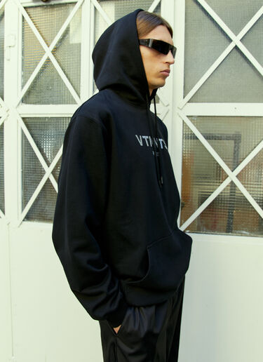 VTMNTS Paris Crystal Logo Hooded Sweatshirt Black vtm0354005