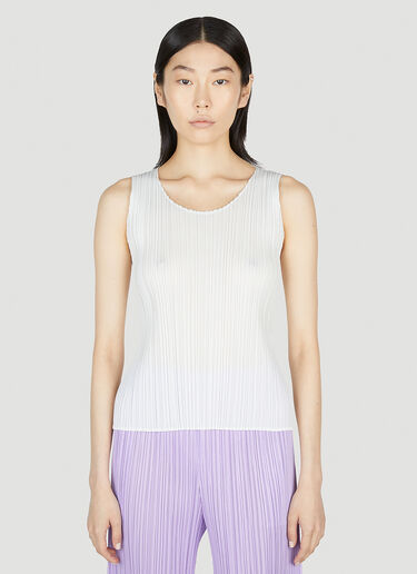 Pleats Please Issey Miyake Pleated Tank Top White plp0252012