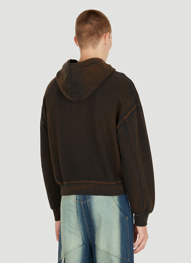 Eckhaus Latta Logo Print Hooded Sweatshirt Brown eck0351002