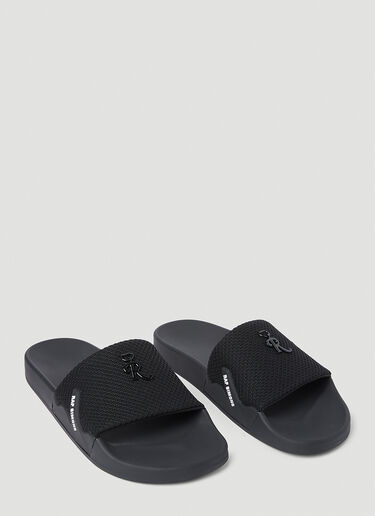 Raf Simons (RUNNER) Astra Open Toe Slides Black raf0152020