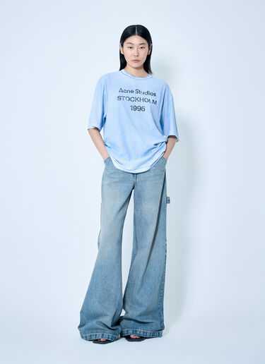 Acne Studios Logo Print T-Shirt Blue acn0259029
