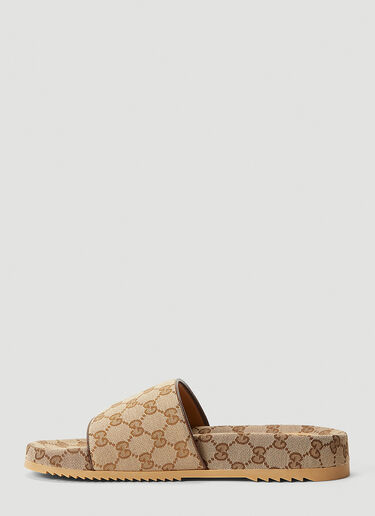 Gucci GG 帆布拖鞋 米 guc0141069