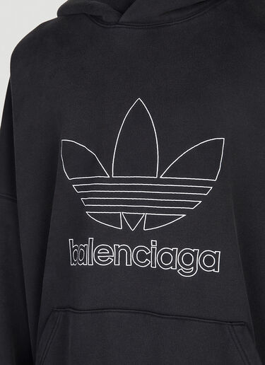 Balenciaga x adidas 자수 로고 후드 스웻셔츠 블랙 axb0151020