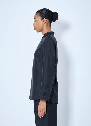 LN-CC® - RÓHE: Pankou Closure Silk Top - Black RÓHE Pankou Closure Silk Top Black roe0265007