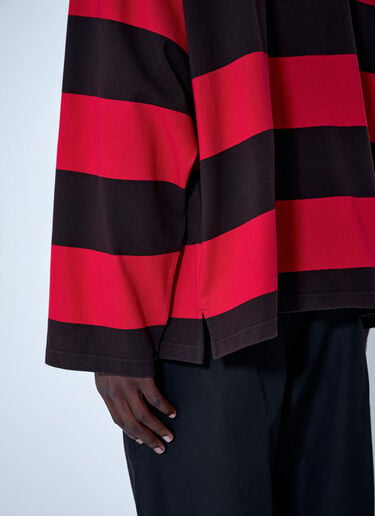 Balenciaga Striped Rugby T-Shirt Red bal0164009
