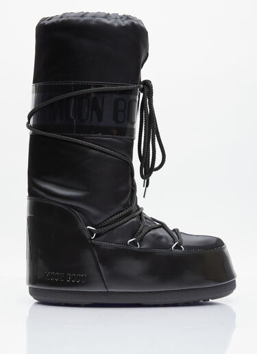 Moon Boot Icon Glance Satin Boots Black mnb0354006