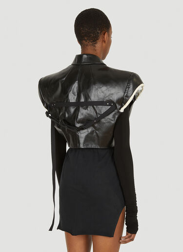 Rick Owens Exaggerarted Shoulder Leather Jacket Black ric0248001