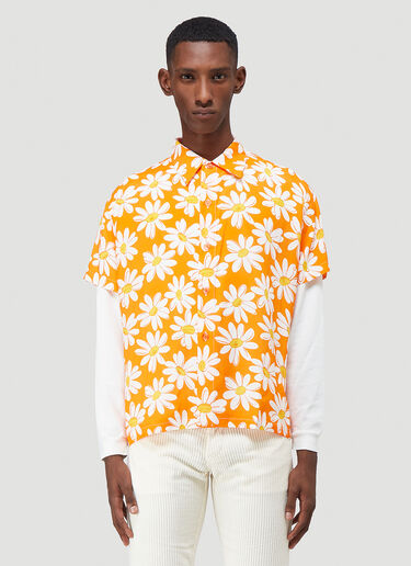 ERL Flower-Print Shirt Orange lre0142009