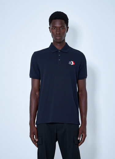 LN-CC® - Moncler: Polo Shirt with Embroidered Logo - Blue Moncler Polo Shirt with Embroidered Logo Blue mon0165009