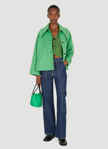 Oversized Collar Jacket GANNI Oversized Collar Jacket Green gan0251084
