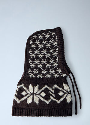 Moncler Patterned Knit Balaclava Brown mon0266046