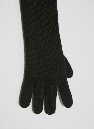 Saint Laurent Long Cashmere Knit Gloves Black sla0253172