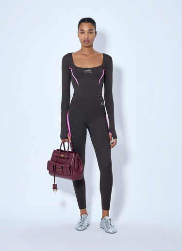 Balenciaga Long Sleeve Fitted Top Brown bal0265011