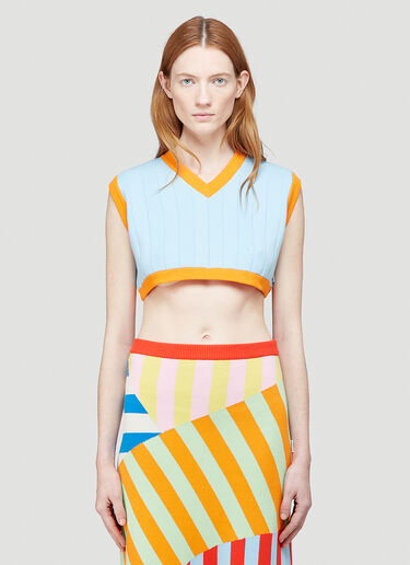 Sunnei Knit Crop Top Blue sun0244006