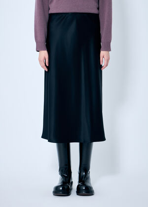 Max Mara Silk Midi Skirt Black max0259003