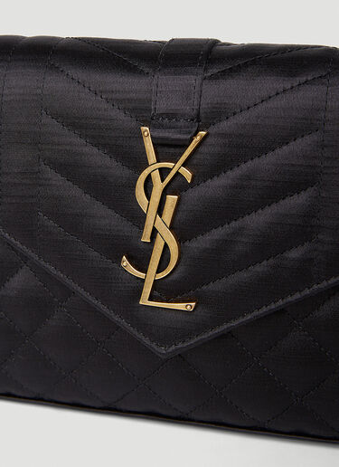 Saint Laurent 链条绗缝徽标钱包 黑色 sla0252063