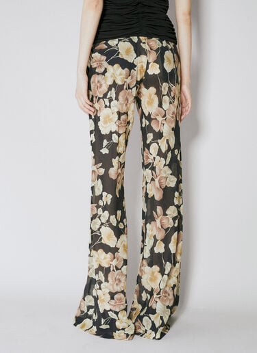 Semi-Sheer Floral Print Pants Saint Laurent Semi-Sheer Floral Print Pants Black sla0253012