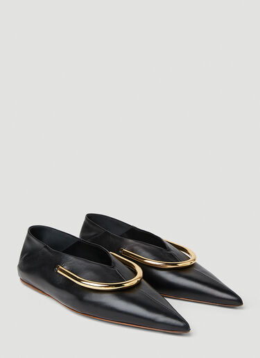 Jil Sander Pointed Ballerina Flats Black jil0251050