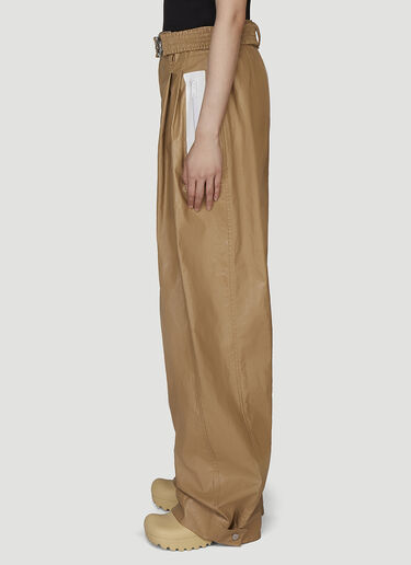 Bottega Veneta Rubberised Wide Leg Pants Beige bov0247014