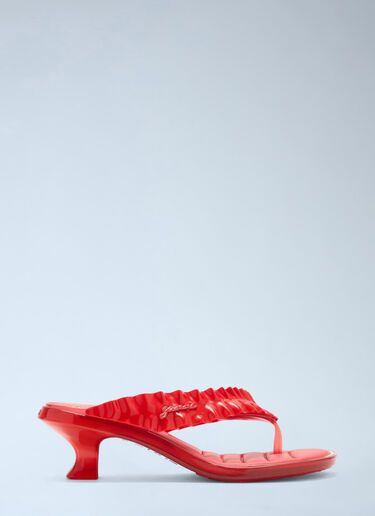 LN-CC® - GANNI x Melissa: Thong Kitten Heels - Red GANNI x Melissa Thong Kitten Heels Red gan0265027