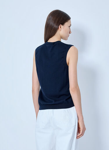 LN-CC® - Max Mara: Sleeveless Button-Down Top - Navy Max Mara Sleeveless Button-Down Top Navy max0265212