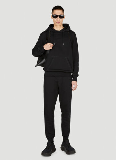 Crochet Trim Hooded Sweatshirt Alexander McQueen Crochet Trim Hooded Sweatshirt Black amq0152009