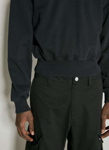 Han Kjøbenhavn Upside Down Cropped Hooded Sweatshirt Black han0154008