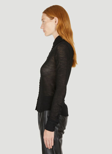 Saint Laurent Sheer Knit Shirt Black sla0249032