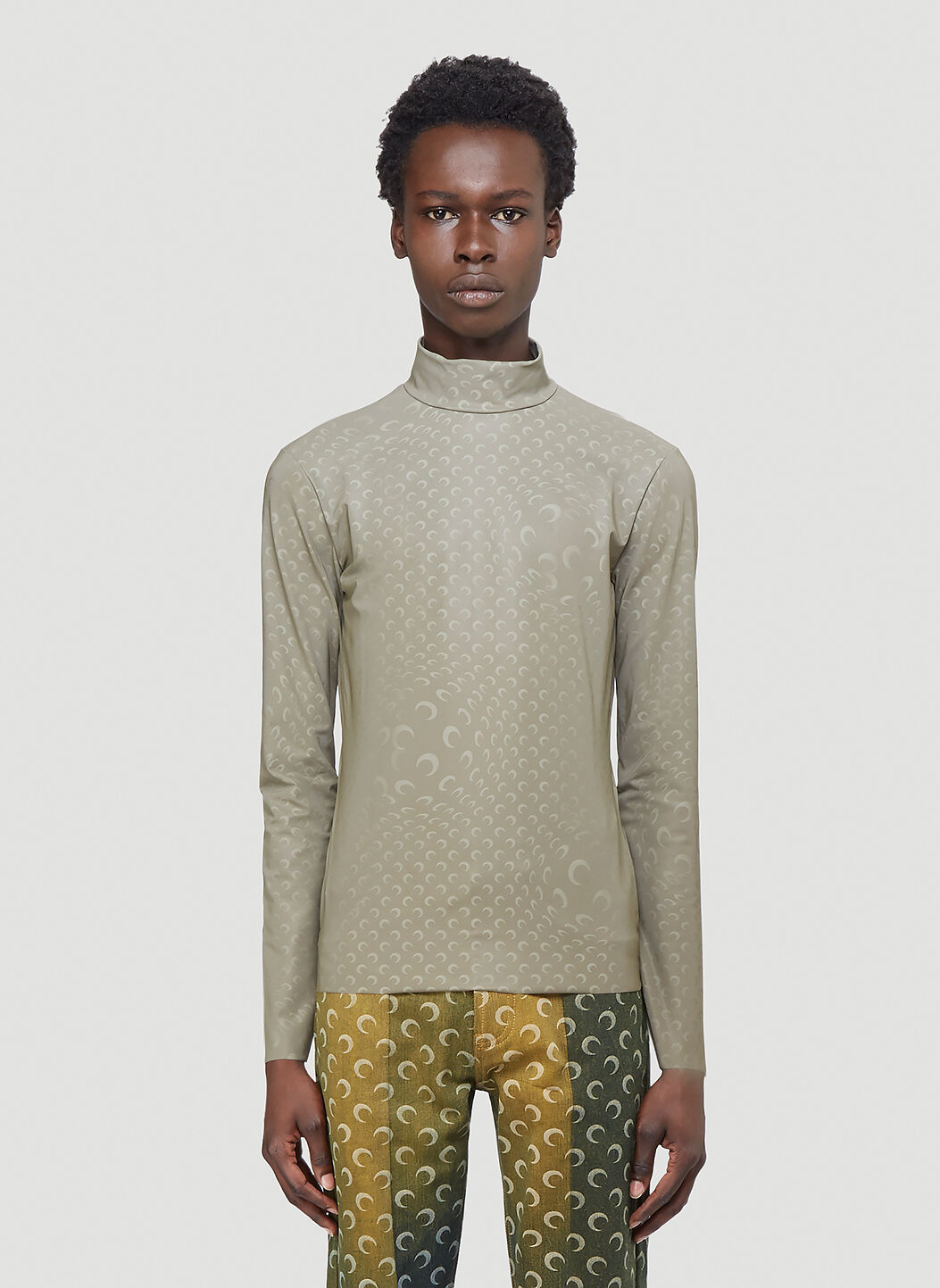 Marine Serre Crescent Moon Turtleneck Top LN CC