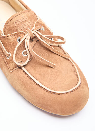 Miu Miu Faded Suede Loafers Brown miu0256046