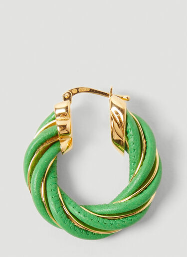 Bottega Veneta Twist Hoop Earrings Green bov0251124