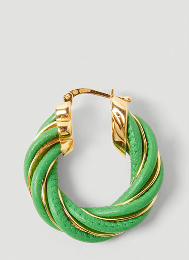 Bottega Veneta Twist Hoop Earrings Green bov0251124