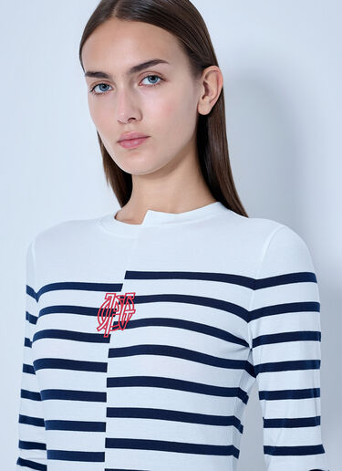 LN-CC® - Jean Paul Gaultier: Striped Crewneck Long-Sleeve Top - White Jean Paul Gaultier Striped Crewneck Long-Sleeve Top White jpg0266011