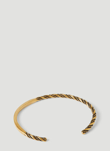 Saint Laurent Thin Twisted Bangle Bracelet Gold sla0145075