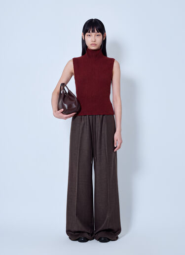 LN-CC® - Max Mara: Wide-Leg Drawstring Trousers - Dark Brown Max Mara Wide-Leg Drawstring Trousers Dark Brown max0266207