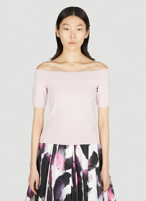 Alexander McQueen Off Shoulder Top Black amq0249030