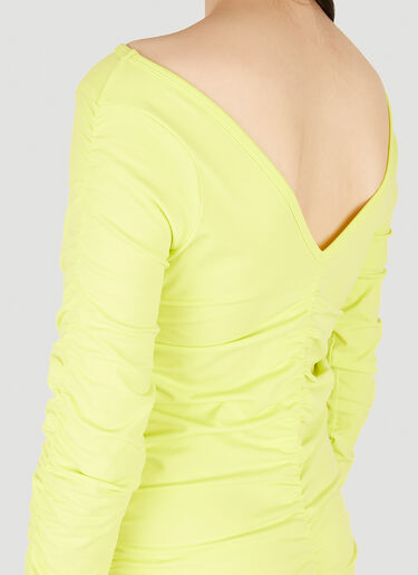 Helmut Lang Ruched Mid Length Dress Yellow hlm0247022
