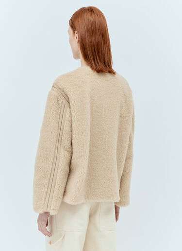 Max Mara Crewneck Teddy Jacket Beige max0255015