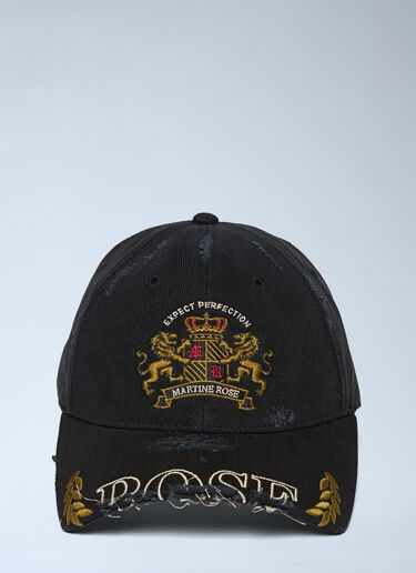 LN-CC® - Martine Rose: Logo Motif Baseball Cap - Black Martine Rose Logo Motif Baseball Cap Black mtr0164004